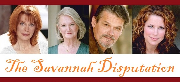 THE CAST of "The Savannah Disputation" at Theatrical Outfit (from left): Shannon Eubanks, Alex Post, Mark Kincaid, Lane Carlock.