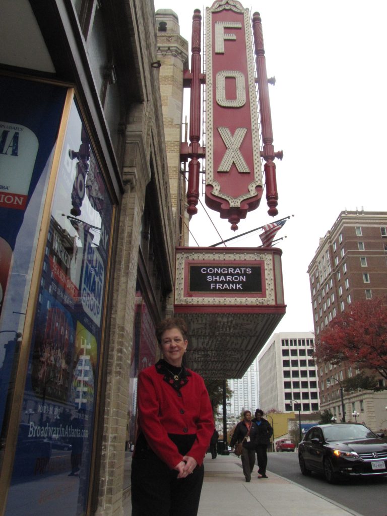 Sharon Frank, and her marquee.