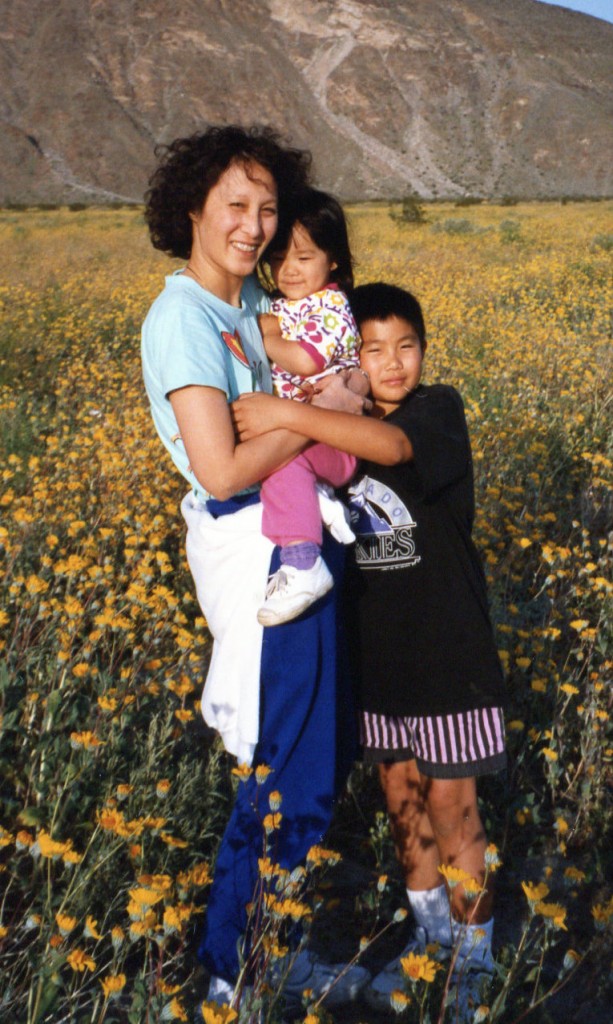 On the steppes of Mongolia, or maybe just Carlsbad, Calif., says Lew of this shot of his mom and sister.