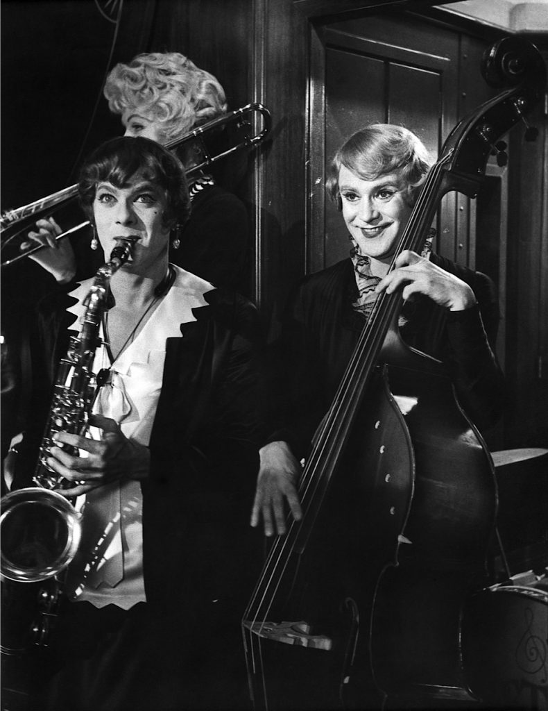 Tony Curtis (left) and Jack Lemmon toot their horns and move their hips in "Some Like It Hot," chosen by Fox fans on Facebook and screening xxxxx. Photo: Fox Theatre