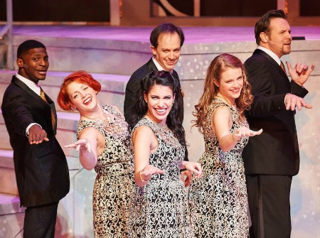 A recent cast (from left); Brian Walker, Jen MacQueen, Diany Rodriguez, Brandon O’Dell, Lyndsay Ricketson Brown and Travis Smith. MacQueen, Rodriguez, O'Dell and Brown return this year. Photo: Chris Bartelski