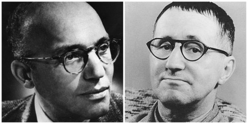 Uneasy partners: Kurt Weill (left) and Bertolt Brecht.